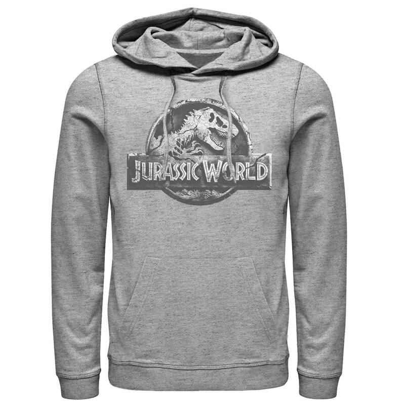 アニメ文字記号 メンズ トップス プルオーバー ロゴタイプ パーカー Licensed Character Men\u0027s Jurassic World Two Return Stone Logo Hoodie Athletic Heather ギョリュウモドキ