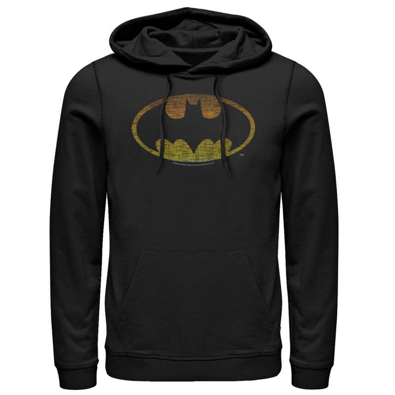 アニメ文字記号 メンズ トップス プルオーバー パーカー Licensed Character Men\u0027s Batman Classic Symbol Faded Hoodie Black 黒いこと