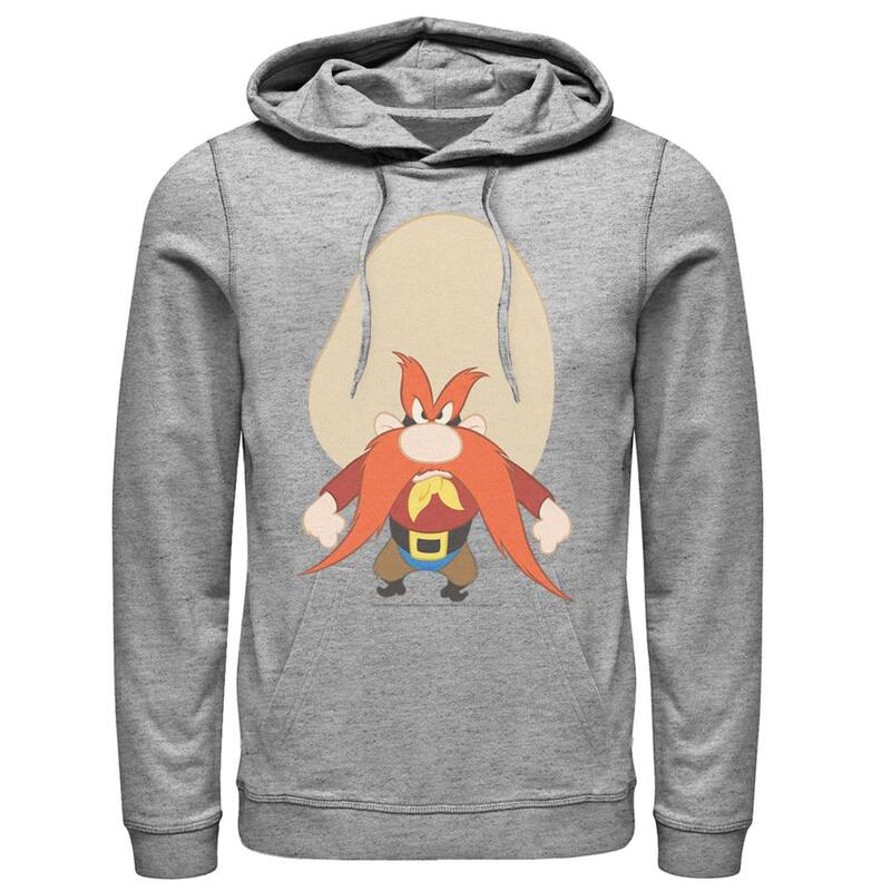 アニメ文字記号 メンズ トップス プルオーバー パーカー Licensed Character Men\u0027s Looney Tunes Yosemite Sam Angry Portrait Hoodie Athletic Heather ギョリュウモドキ