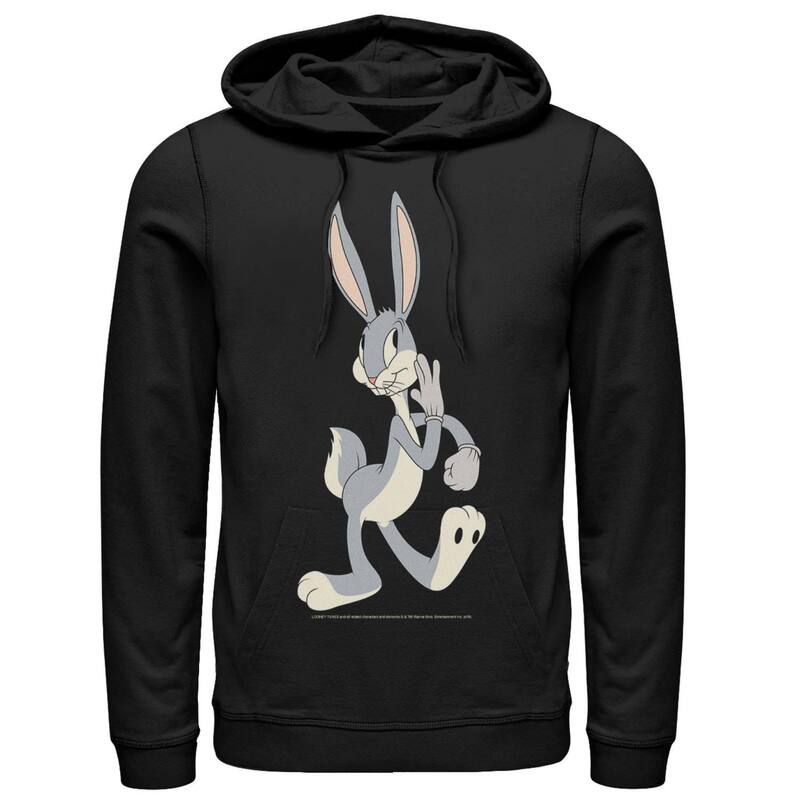 アニメキャラクター メンズ トップス Tシャツ ヴィンテージ パーカー Licensed Character Men's Looney Tunes Bugs Bunny Vintage Portrait Hoodie Black ブラック