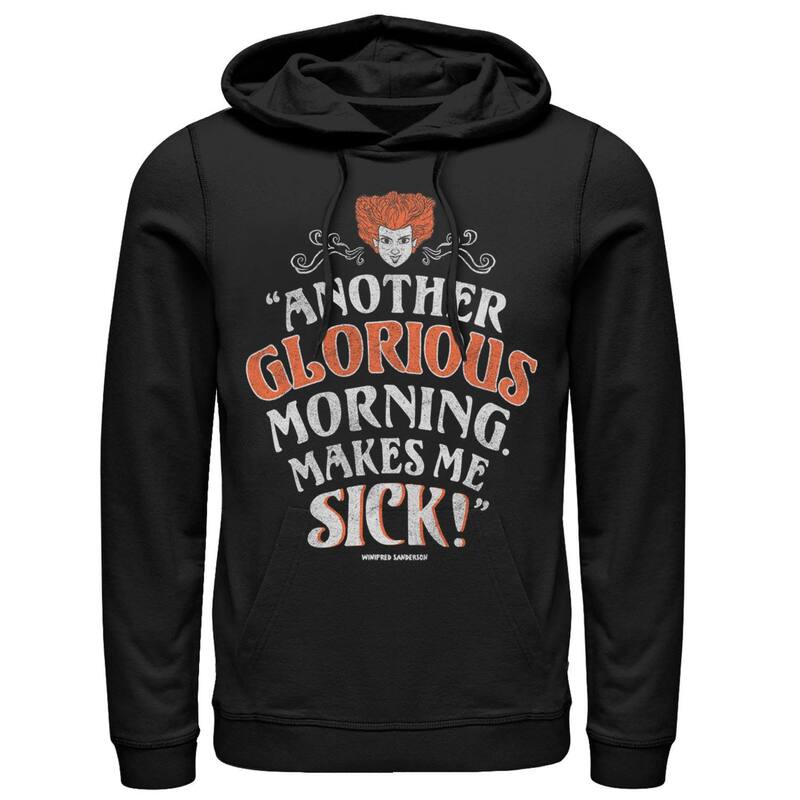 ディズニー メンズ トップス Tシャツ パーカー Disney's Hocus Pocus Another Glorious Morning Makes Me Sick Men's Hoodie Black ブラック｜ReVida 店