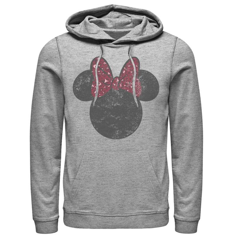 アニメ文字記号 メンズ トップス プルオーバー パーカー Licensed Character Disney\u0027s Mickey And Friends Minnie Mouse Silhouette Men\u0027s Hoodie Athletic Heather ギョリュウモドキ