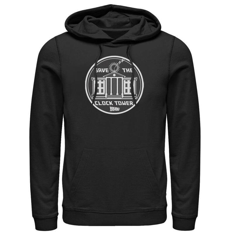 アニメキャラクター メンズ トップス Tシャツ ロゴ パーカー Licensed Character Men's Back to the Future Clock Tower Circle Logo Hoodie Black ブラック