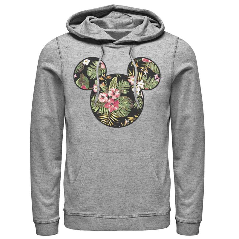 ウォルトディズニー メンズ トップス プルオーバー パーカー Disney\u0027s Mickey \u0026 Friends Mickey Mouse Men\u0027s Tropical Fill Hoodie Athletic Heather ギョリュウモドキ