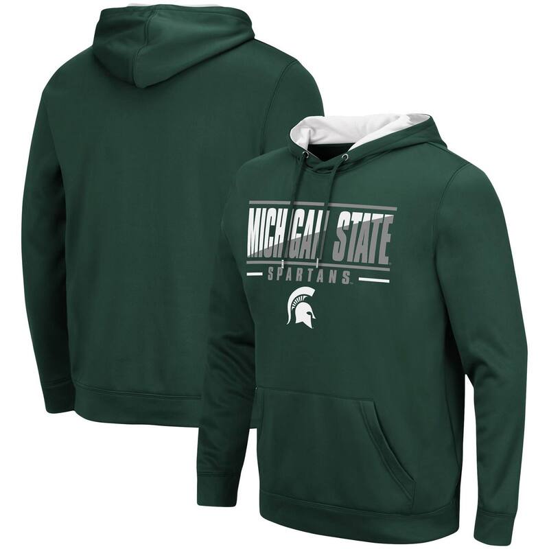 コロシアム メンズ トップス Tシャツ パーカー Men's Colosseum Green Michigan State Spartanslash Stack 2.0 Pullover Hoodie Msu Green グリーン