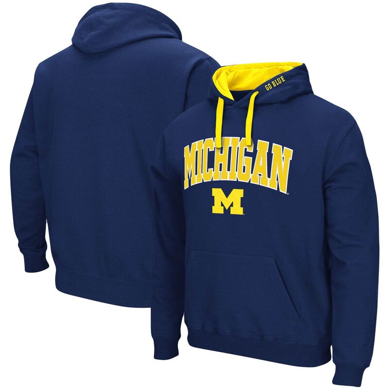 円形劇場 メンズ トップス プルオーバー トール ロゴタイプ パーカー Men\u0027s Colosseum Navy Michigan Wolverines Big \u0026 Tall Arch \u0026 Logo 2.0 Pullover Hoodie Mic Navy 米国海軍