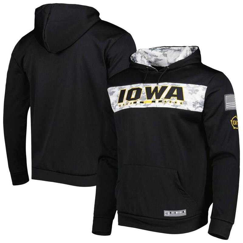 コロシアム メンズ トップス Tシャツ パーカー Men's Colosseum Black Iowa Hawkeyes OHT Military Appreciation Team Color Pullover Hoodie Iwa Black ブラック