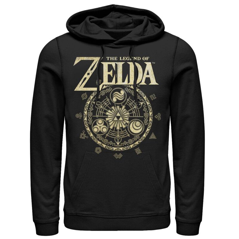 アニメキャラクター メンズ トップス Tシャツ ロゴ パーカー Licensed Character Men's The Legend Of Zelda Circlemblem Logo Hoodie Black ブラック|ReVida 店