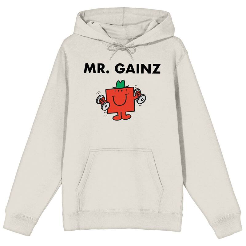 アニメキャラクター メンズ トップス Tシャツ パーカー グラフィック Licensed Character Men's Mr. Men And Little Miss Mr. Gainz Graphic Hoodie Off-white オフホワイト｜ReVida 店