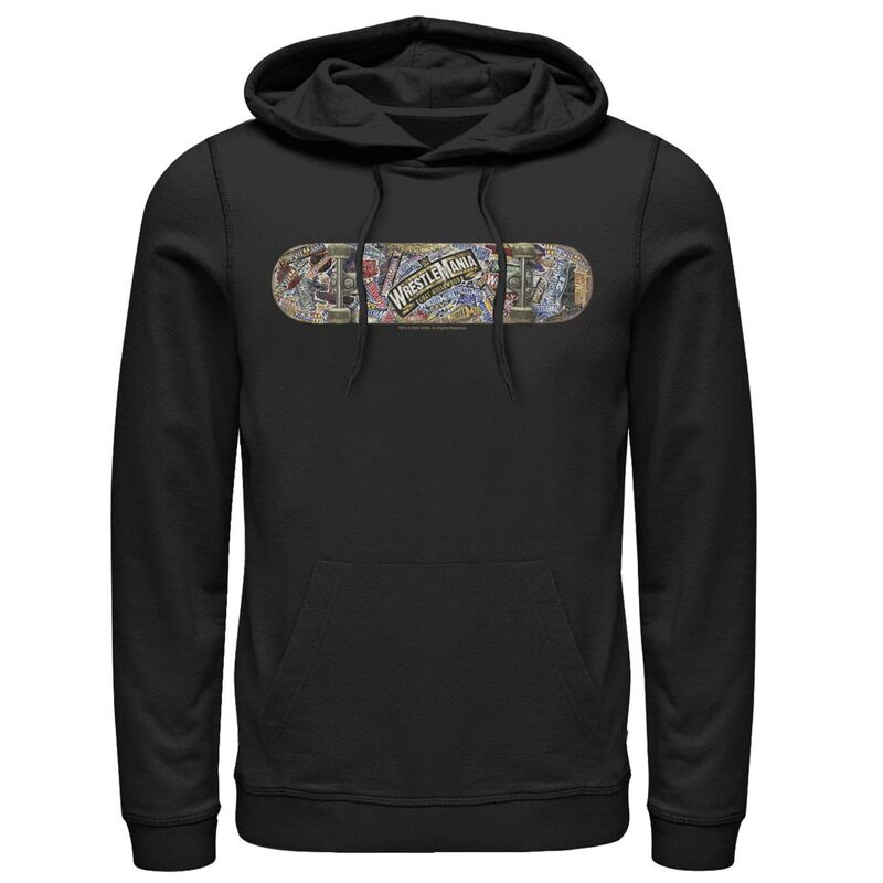 アニメ文字記号 メンズ トップス プルオーバー パーカー グラフィック Licensed Character Men\u0027s WWE Wrestlemania Skateboard Stickers Graphic Hoodie Black 黒いこと