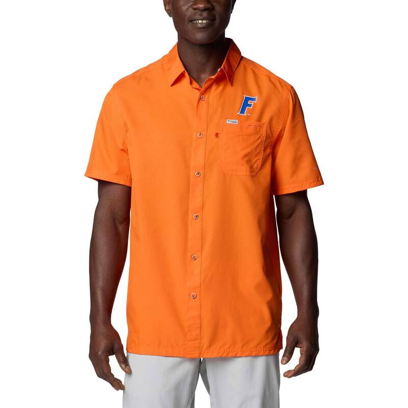 コロンビア メンズ トップス プルオーバー Men\u0027s Columbia Orange Florida Gators PFG Slack Tide Omni-Shade Button-Up Camp Shirt Fld Orange オレンジ色