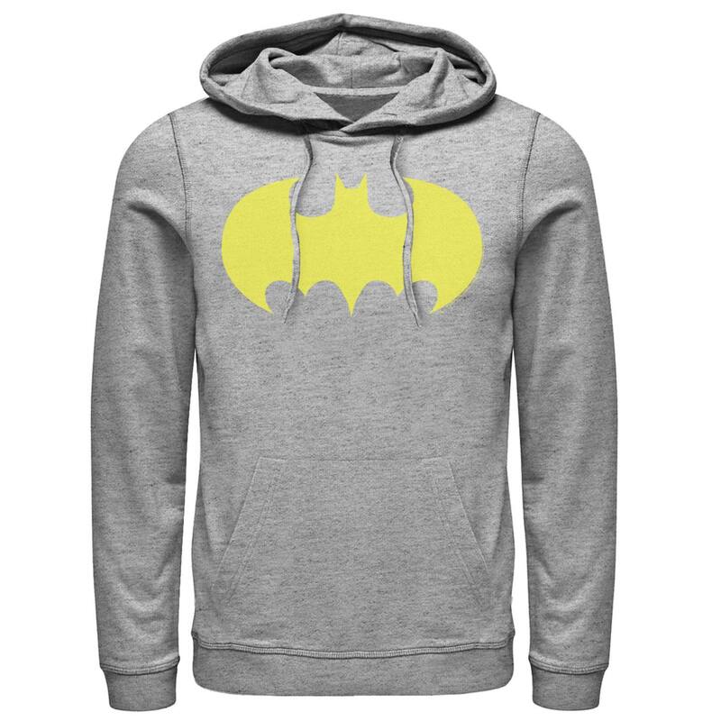 アニメ文字記号 メンズ トップス プルオーバー ロゴタイプ パーカー Licensed Character Men\u0027s DComics Batman Solid Chest Logo Hoodie Athletic Heather ギョリュウモドキ