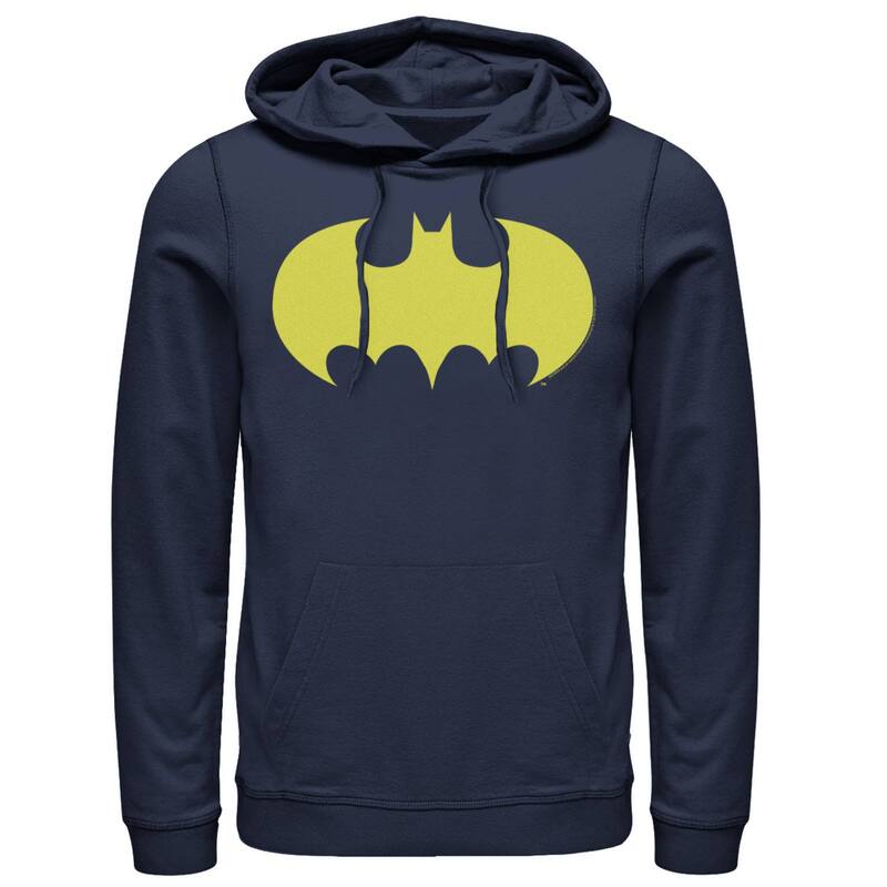アニメ文字記号 メンズ トップス プルオーバー ロゴタイプ パーカー Licensed Character Men\u0027s DComics Batman Solid Chest Logo Hoodie Navy 米国海軍