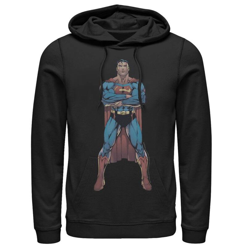 アニメ文字記号 メンズ トップス プルオーバー パーカー Licensed Character Men\u0027s DComicsuperman Power Stance Comic Poster Hoodie Black 黒いこと