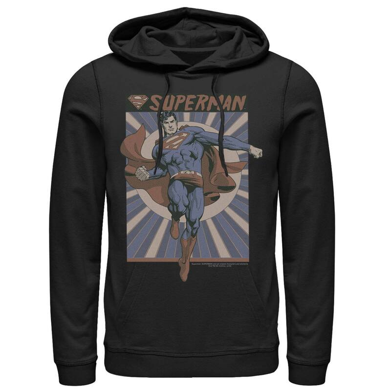 アニメ文字記号 メンズ トップス プルオーバー パーカー Licensed Character Men\u0027s DComicsuperman Posed Pop Art Poster Hoodie Black 黒いこと