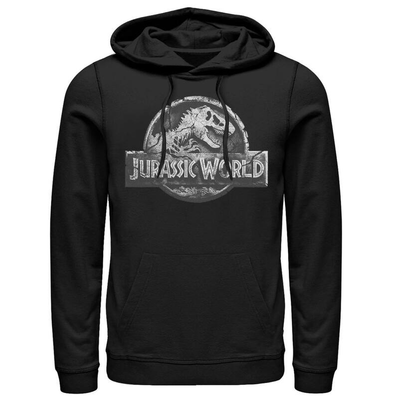 アニメ文字記号 メンズ トップス プルオーバー ロゴタイプ パーカー Licensed Character Men\u0027s Jurassic World Two Return Stone Logo Hoodie Black 黒いこと