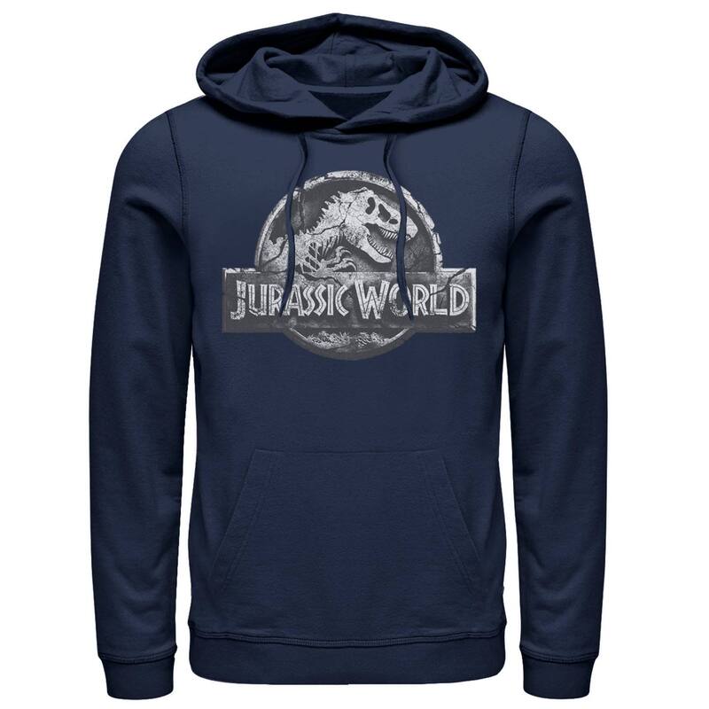 アニメ文字記号 メンズ トップス プルオーバー ロゴタイプ パーカー Licensed Character Men\u0027s Jurassic World Two Return Stone Logo Hoodie Navy 米国海軍