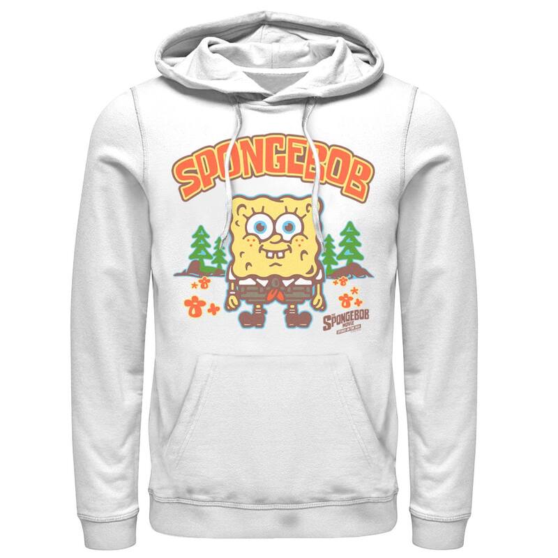アニメキャラクター メンズ トップス Tシャツ パーカー Licensed Character Men'spongebob Movie Bubble Art Style Hoodie White ホワイト｜ReVida 店