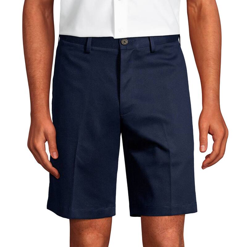 ランズエンド メンズ ボトムス ハーフパンツ・ショーツ ショートパンツ Men's Lands' End Comfort-Waist Classic-Fit 9-inch No-Iron Chino Shorts Radiant Navy ネイビー