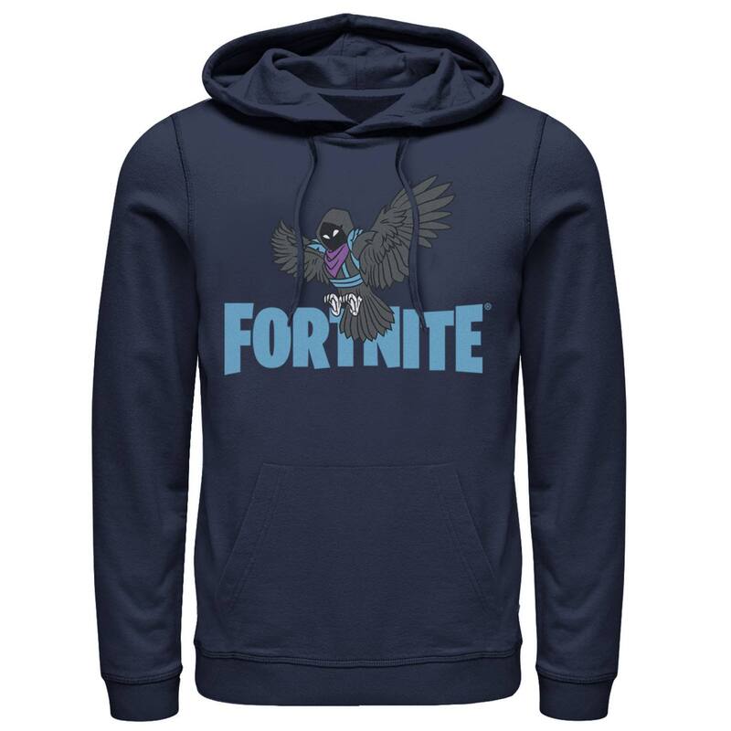 アニメ文字記号 メンズ トップス プルオーバー ロゴタイプ パーカー Licensed Character Men\u0027s Fortnite Raven Logo Hoodie Navy 米国海軍