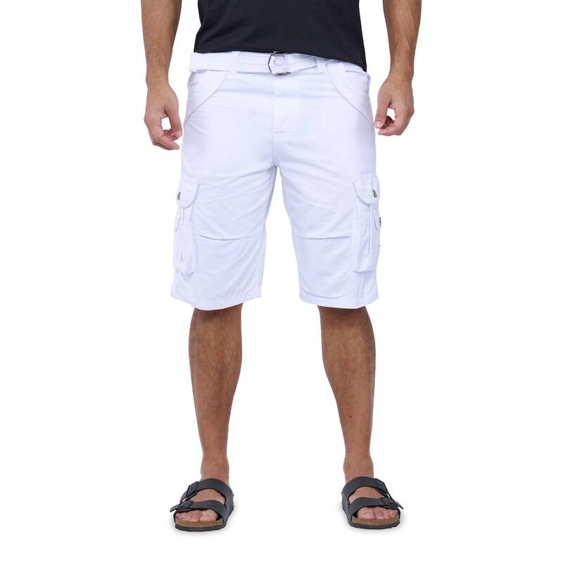 エックスレイ メンズ ボトムス ハーフパンツ・ショーツ Men's Xray Beltedouble-Pocket Bermuda Cargo White ホワイト