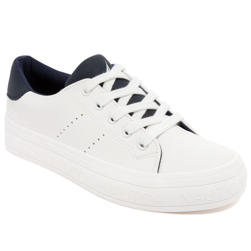 ナウティカ レディース シューズ スニーカー スピード競技 Nautica Kildate Women\u0027s Lace-Up Casual Sneakers White Navy 白いこと
