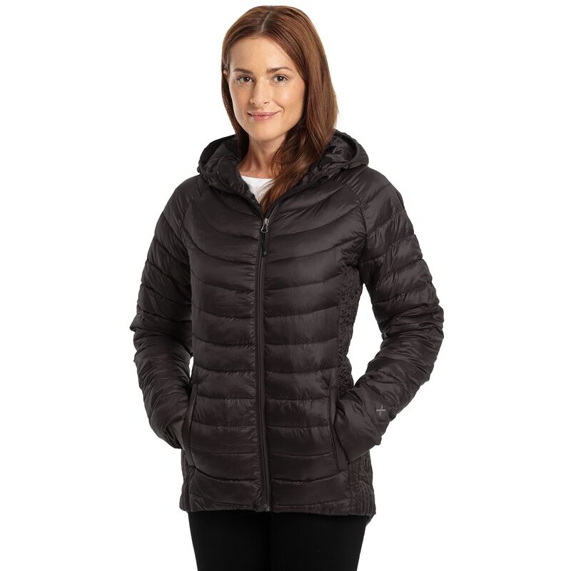 エクセルド レディース アウター ジャケット・ブルゾン Women's Excelled Hooded Puffer Jacket Black ブラック|ReVida 店