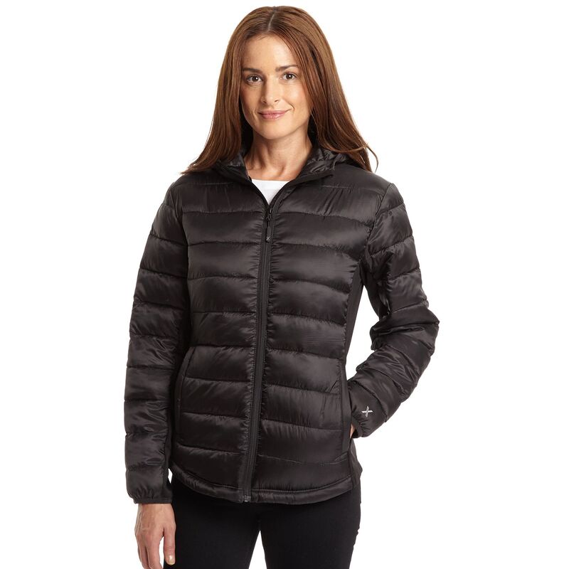 エクセルド レディース アウター 上衣・上衣 Womens Excelled Women\u0027s Hybrid Hooded Puffer Black 黒いこと