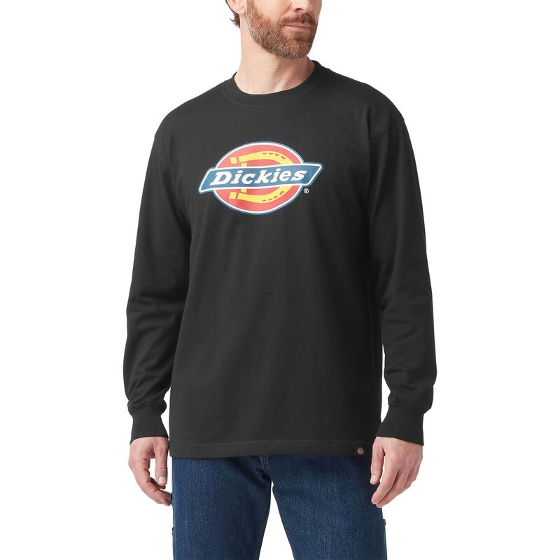ディッキーズ メンズ トップス プルオーバー ロゴタイプ グラフィック Men\u0027s Dickies Long Sleeve Tri-Color Logo Graphic Tee Knit Black 黒いこと