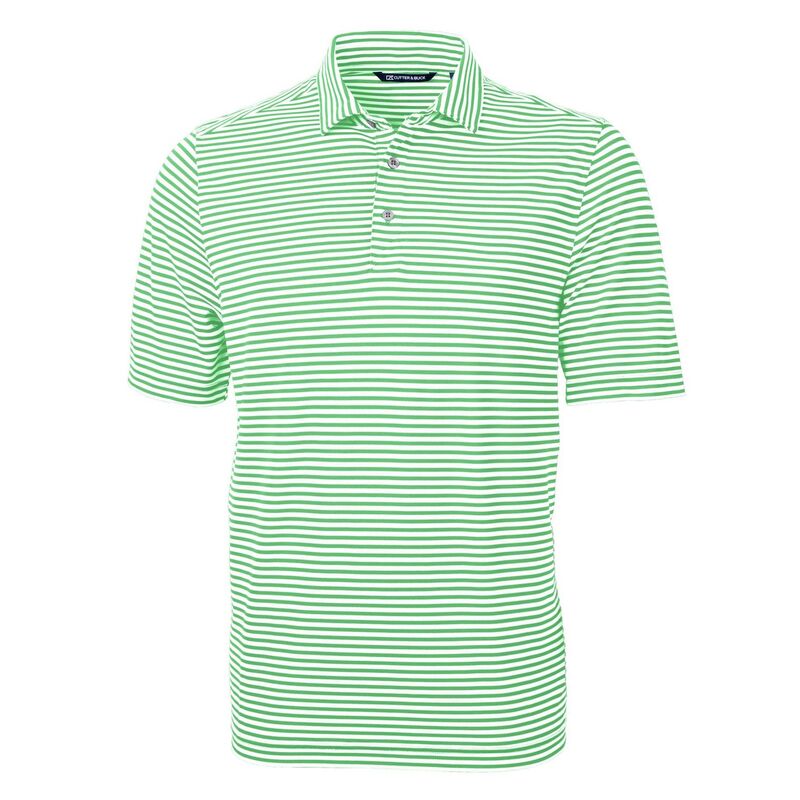 カッターアンドバック メンズ トップス Tシャツ ポロシャツ Cutter & Buck Virtueco Pique Stripe Recycled Mens Polo Kelly Green グリーン