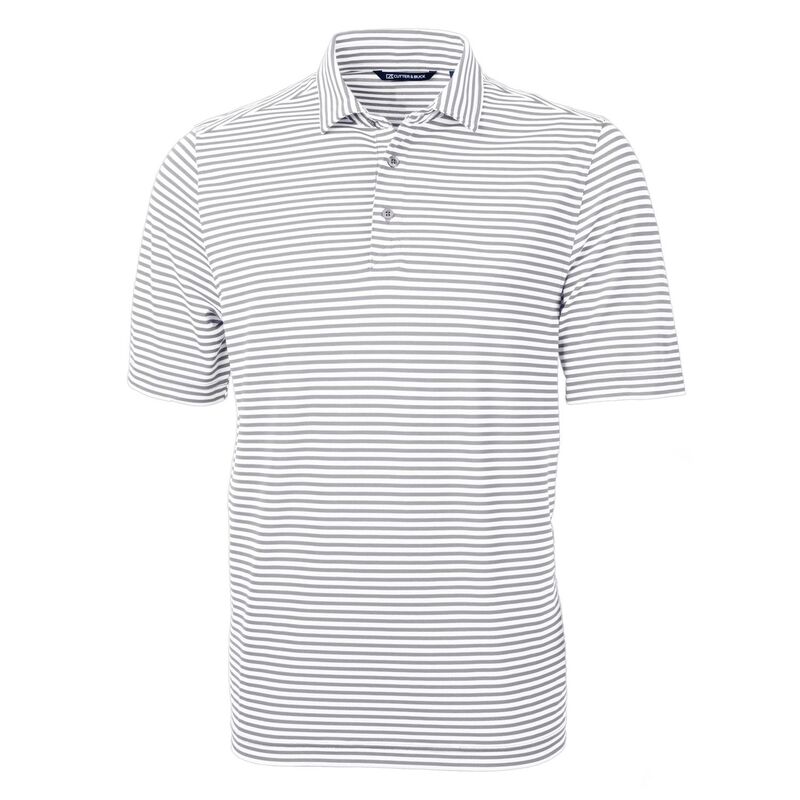 カッターアンドバック メンズ トップス Tシャツ ポロシャツ Cutter & Buck Virtueco Pique Stripe Recycled Mens Polo Polished ストライプ