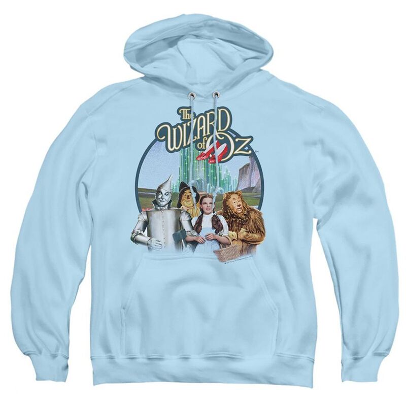 アニメ人となり メンズ アウター 編み物・プルオーバー パーカー Licensed Character Wizard Of Oz We ´ re Off to See the Wizard Adult Pull Over Hoodie Light Blue 青色 メンズファッション-トップス-ニット・セーター