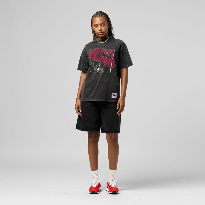 ミッチェル\u0026ネス レディース トップス ティーシャツ Women\u0027s Mitchell \u0026 Ness Black Atlanta Falcons Team Dynamic Boyfriend Mineral Wash T-Shirt Fal Black 黒いこと レディースファッション-トップス