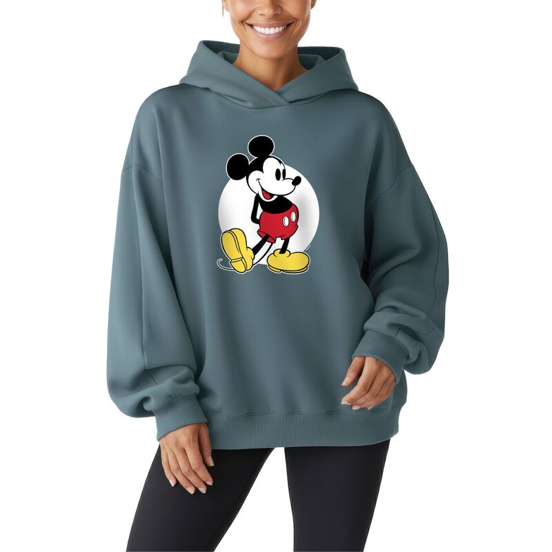 ディズニー レディース トップス Tシャツ スウェット フリース Women's Disney's Mickey Mouse Classic Oversized Fleece Crew Sweatshirt Flint Blue ブルー