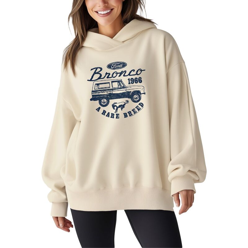 アニメキャラクター レディース トップス Tシャツ ヴィンテージ スウェット フリース パーカー Licensed Character Women's Ford Vintage Bronco Rare Breed Oversized Fleece Hoodie Sweatshirt Cream クリーム｜ReVida 店