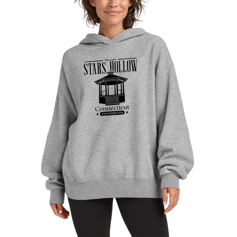アニメキャラクター レディース トップス Tシャツ スウェット フリース パーカー Licensed Character Women's Gilmore Girlstars Hollow Connecticut Oversized Fleece Hoodie Sweatshirt Athletic Heather ヘザー