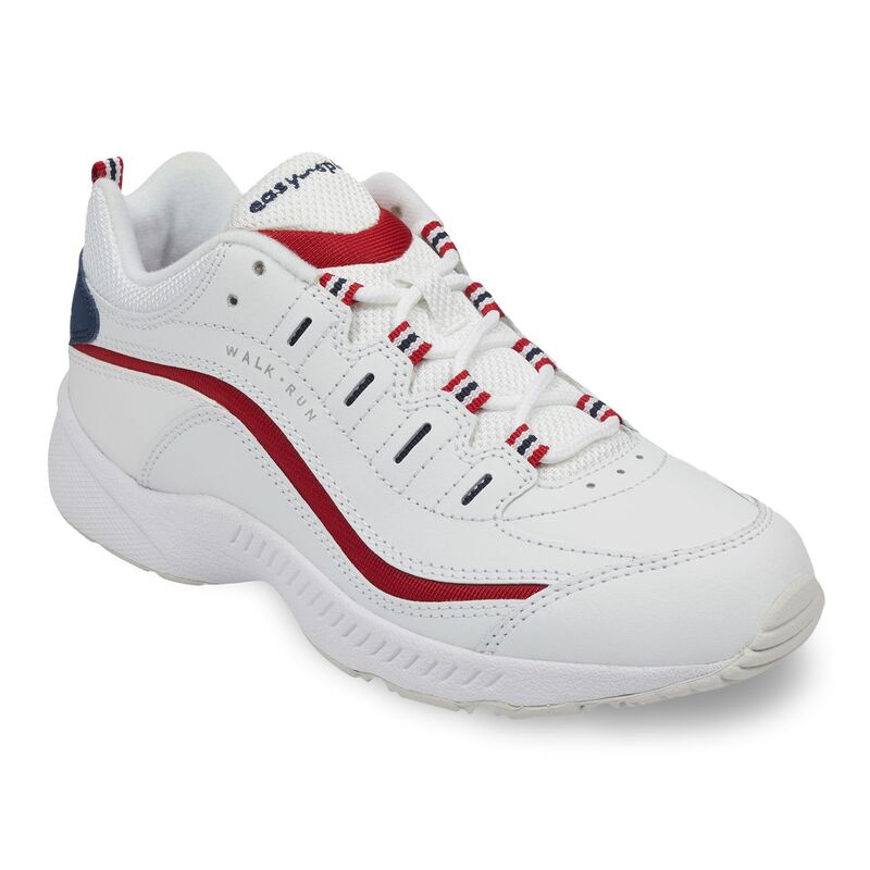 イージースピリット レディース シューズ スニーカー Easy Spirit Romy Women\u0027s Classic Walking Sneakers White Red 白いこと