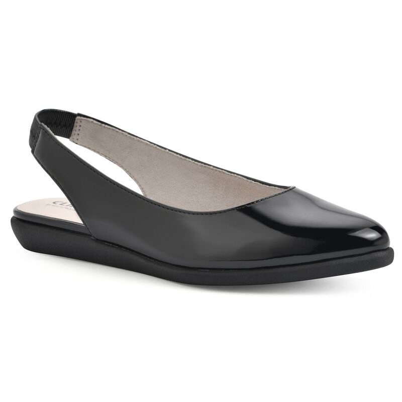 クリフバイホワイトマウンテン レディース シューズ サンダル Cliffs by White Mountain Memory Women'slingback Ballet Flats Black Patent ブラック