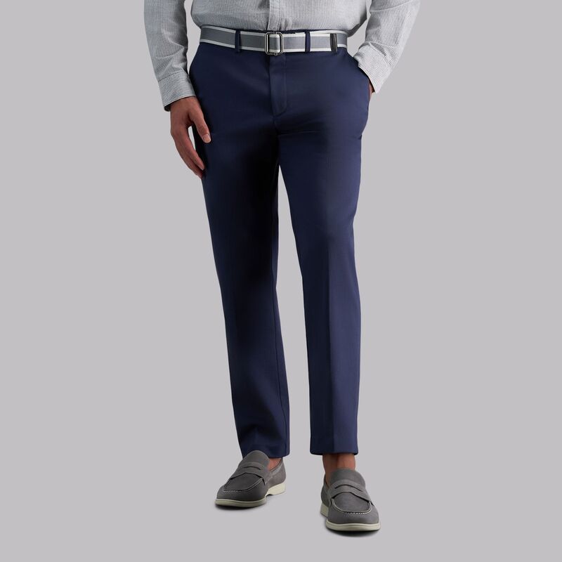 ハガー メンズ ボトムス カジュアルパンツ Men's Haggar Iron Free Premium Khaki Slim-Straight Fit Flat Front Perfect Fit Waistband Casual Pant Indigo Blue インディゴ