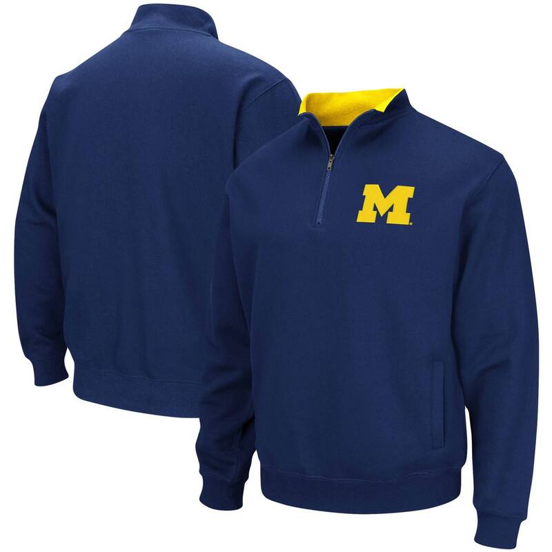 円形劇場 メンズ アウター 上衣・上衣 トール Men\u0027s Colosseum Navy Michigan Wolverines Big \u0026 Tall Tortugas Quarter-Zip Jacket Mic Navy 米国海軍