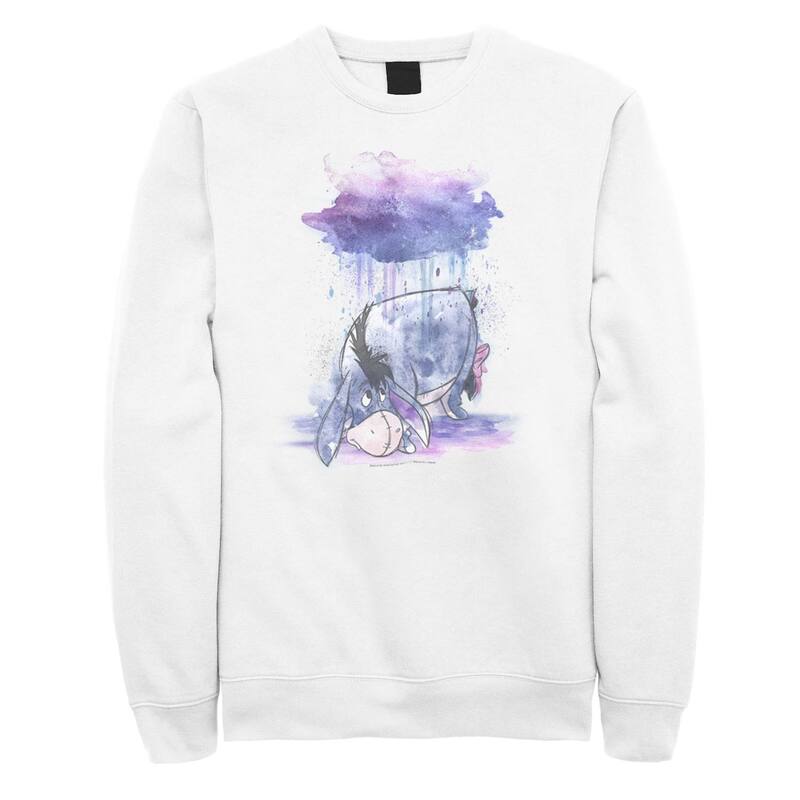 ディズニー メンズ トップス Tシャツ スウェット Disney's Winnie The Pooh Eeyore Watercolorain Cloud Men'sweatshirt White ホワイト｜ReVida 店