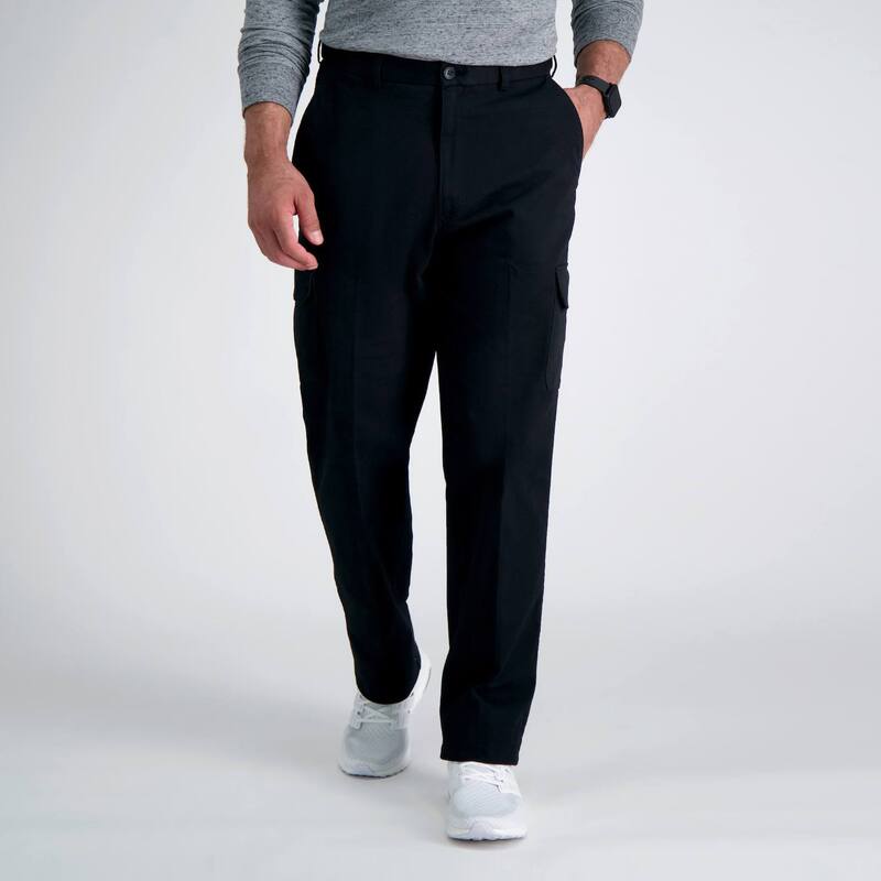 ハガー メンズ ボトムス カジュアルパンツ カーゴパンツ Men's Haggar Flat-Front Stretch Comfort Cargo Pants Black ブラック|ReVida 店