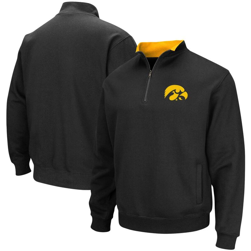 円形劇場 メンズ アウター 上衣・上衣 トール Men\u0027s Colosseum Black Iowa Hawkeyes Big \u0026 Tall Tortugas Quarter-Zip Jacket Iwa Black 黒いこと
