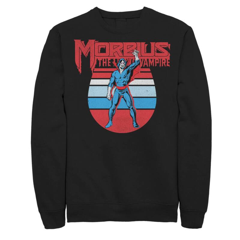 アニメキャラクター メンズ トップス Tシャツ スウェット Licensed Character Men's Marvel Morbius The Living Vampiretro Portrait Sweatshirt Black ブラック｜ReVida 店 10,514円
