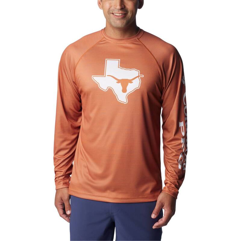 アンブランデッド メンズ トップス プルオーバー Unbranded Men\u0027s Columbia Texas Orange Texas Longhorns PFG Terminal Tackle Omni-Shade Raglan Long Sleeve T-Shirtex Multi マルチ色合い