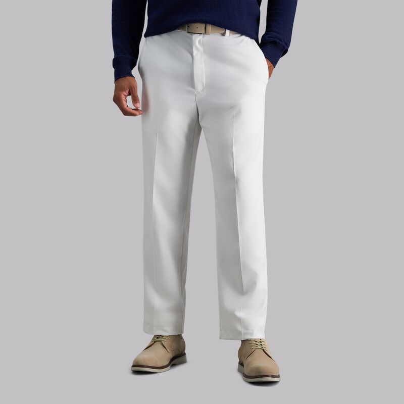 ハガー メンズ ボトムス カジュアルパンツ Men's Haggar Cool 18 PRO Classic-Fit Wrinkle-Free Flat-Front Expandable Waist Pants White ホワイト