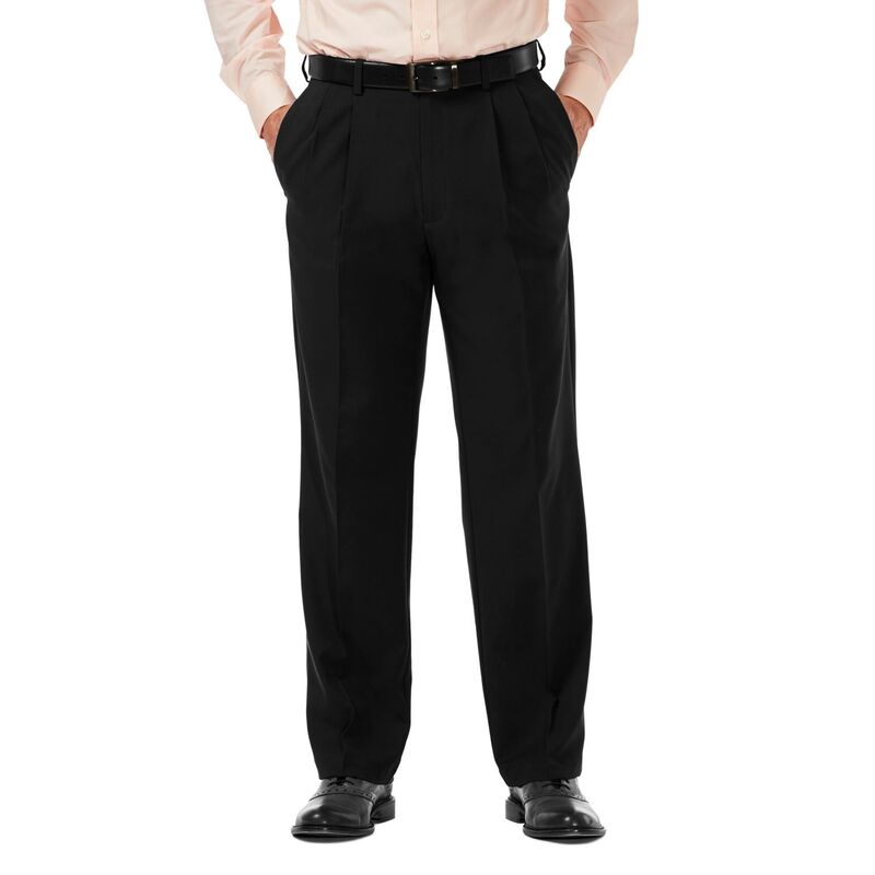 ハガー メンズ ボトムス カジュアルパンツ プリーツ Men's Haggar Cool 18 PRO Classic-Fit Wrinkle-Free Pleated Expandable Waist Pants Black ブラック｜ReVida 店 14,186円