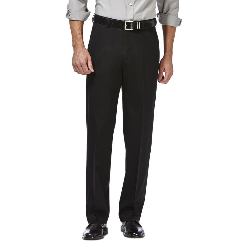 ハガー メンズ ボトムス カジュアルパンツ Men ’ s Haggar Premium No-Iron Khaki Stretch Classic-Fit Flat-Front Expandable Waist Pants Black ブラック