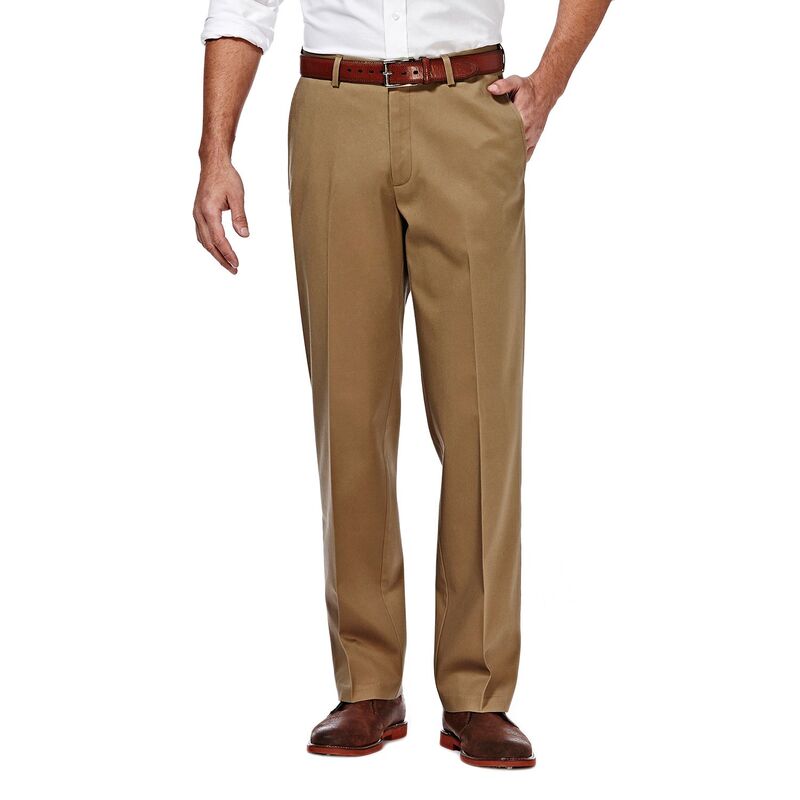 ハガー メンズ ボトムス カジュアルパンツ Men ’ s Haggar Premium No-Iron Khaki Stretch Classic-Fit Flat-Front Expandable Waist Pants British Khaki カーキ