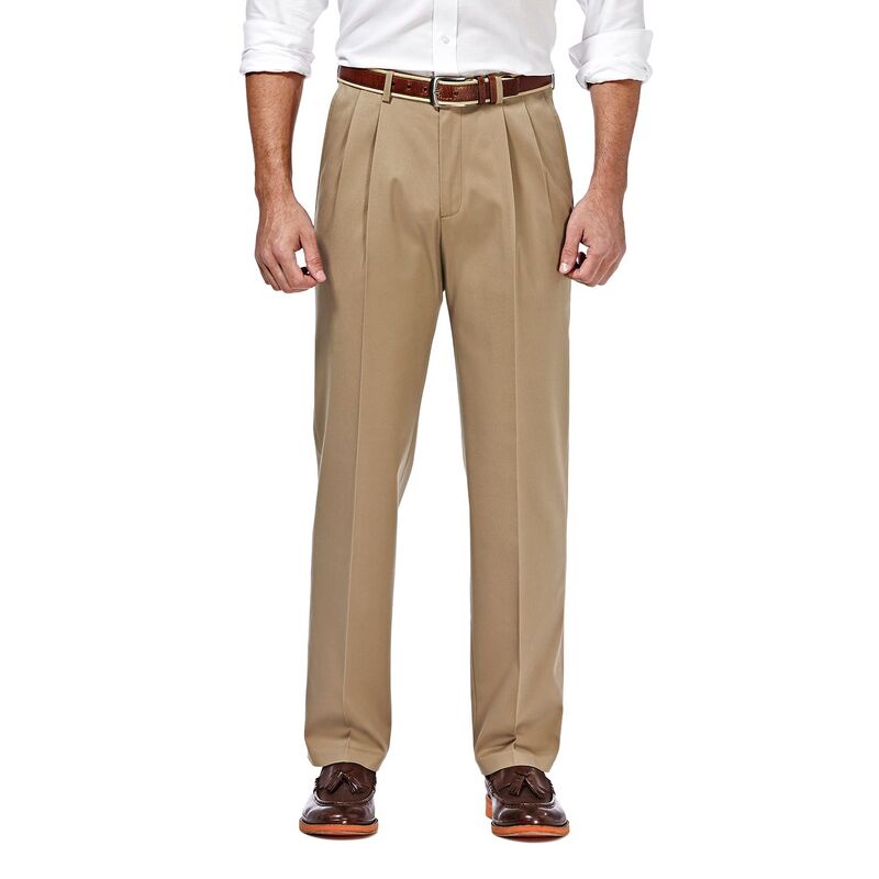 ハガー メンズ ボトムス カジュアルパンツ プリーツ Men ’ s Haggar Premium No-Iron Khaki Stretch Classic-Fit Pleated Expandable Waist Pantsand サンド|ReVida 店